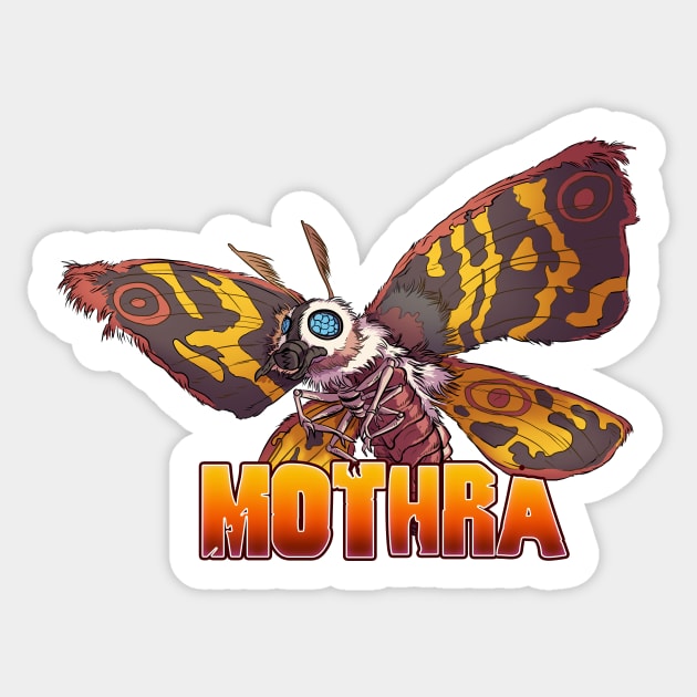 Mothra Sticker by Creepsandbabes